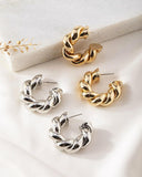 Pendientes de aro de Metal grueso minimalistas Tredny para mujer, pendientes redondos gruesos exagerados de oro y plata, regalos de joyería de moda
