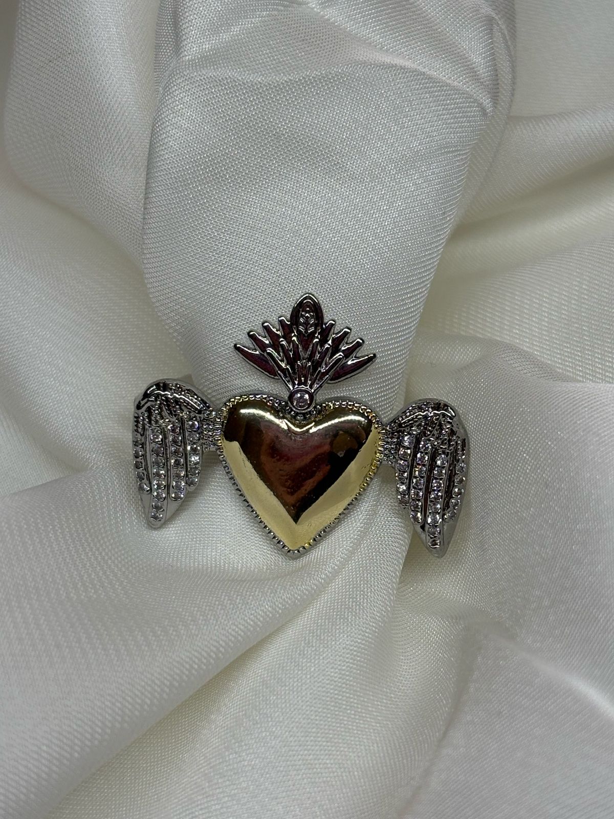 Anillo bicolor alas de angel
