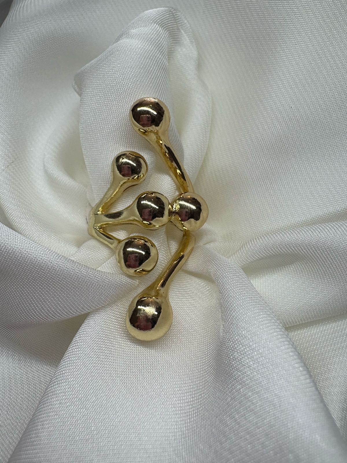 Anillo de oro de acero inoxidable anudado con bola para mujer, joyería de temperamento,