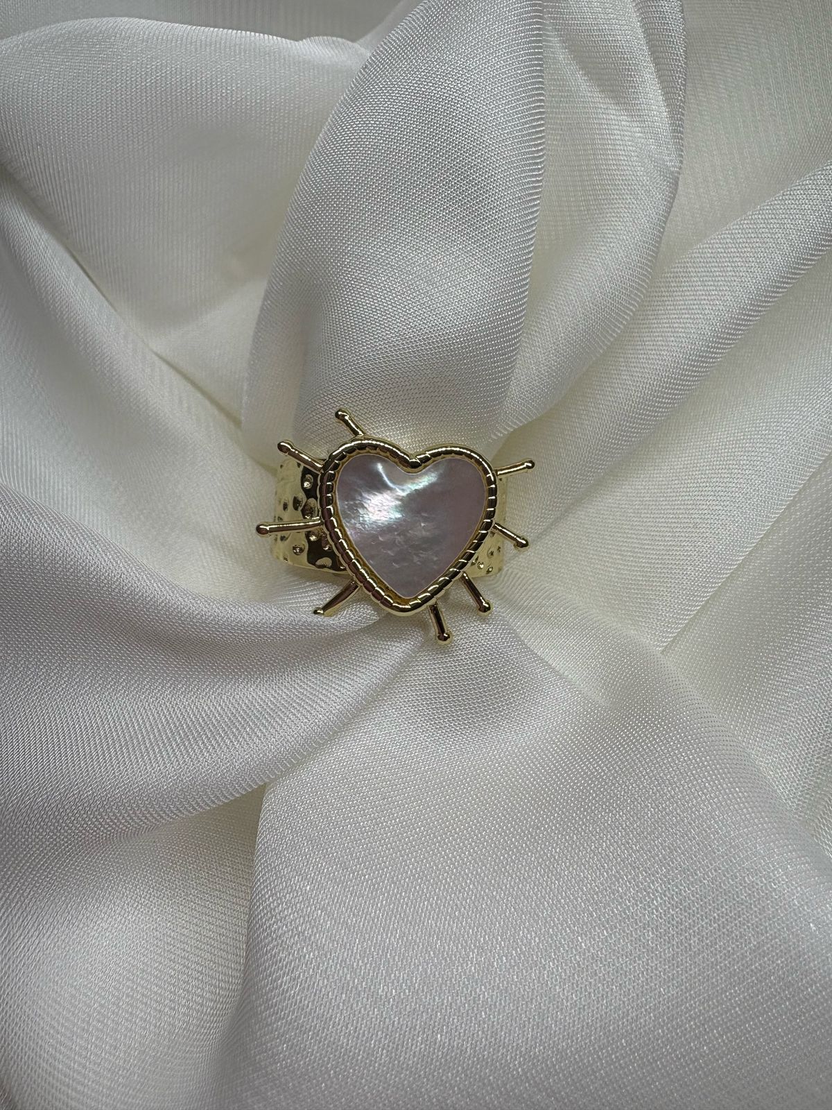 Anillos de estrella de corazón de concha de mar Natural de moda para mujer joyería de anillo abierto ajustable