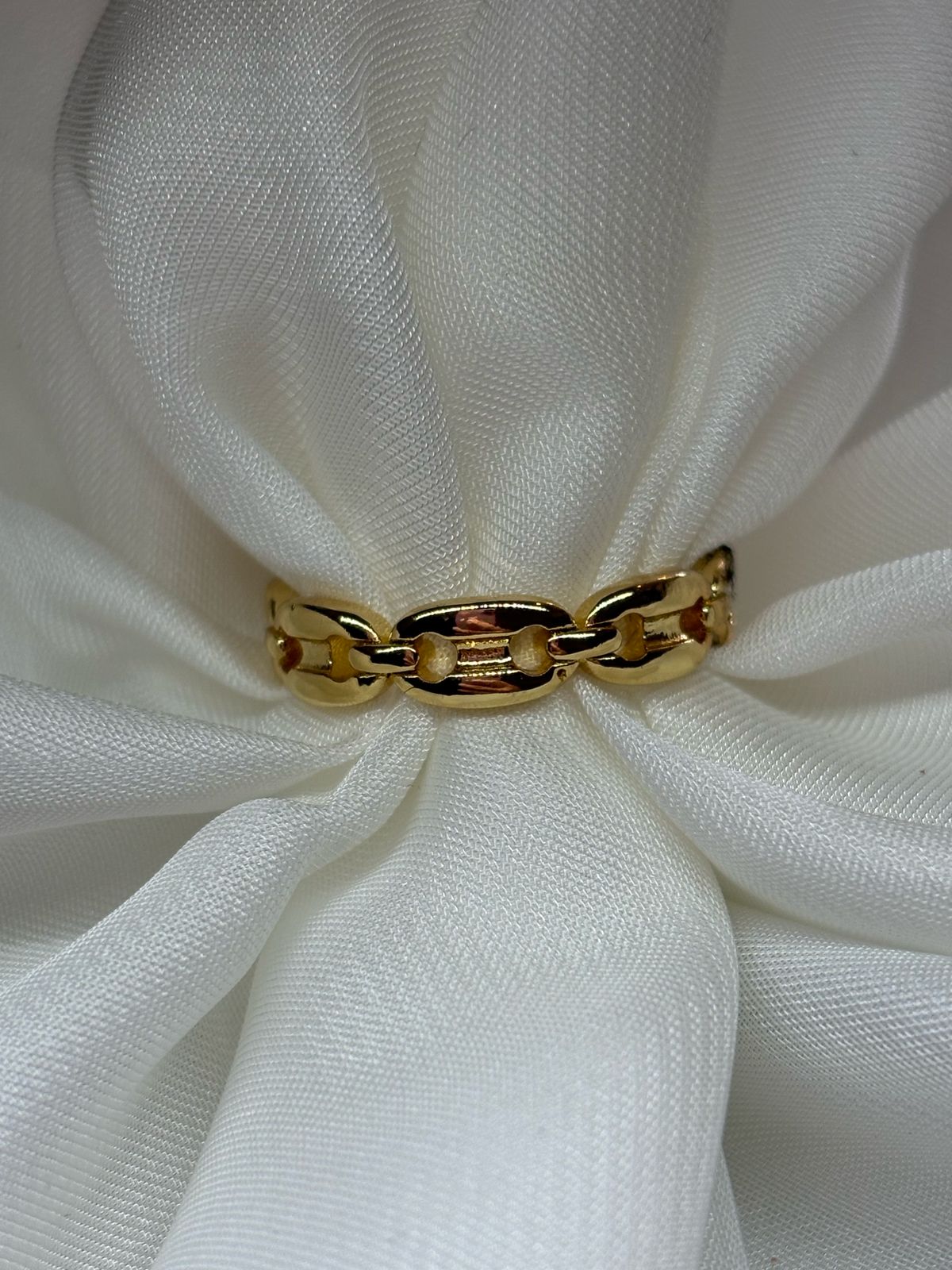 Anillos clásicos para mujeres y hombres, cadena de eslabones de imitación Simple, anillos de acero inoxidable, Color dorado,